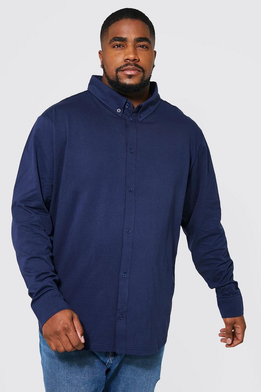 Dark navy Plus Long Sleeve Jersey Shirt image number 1