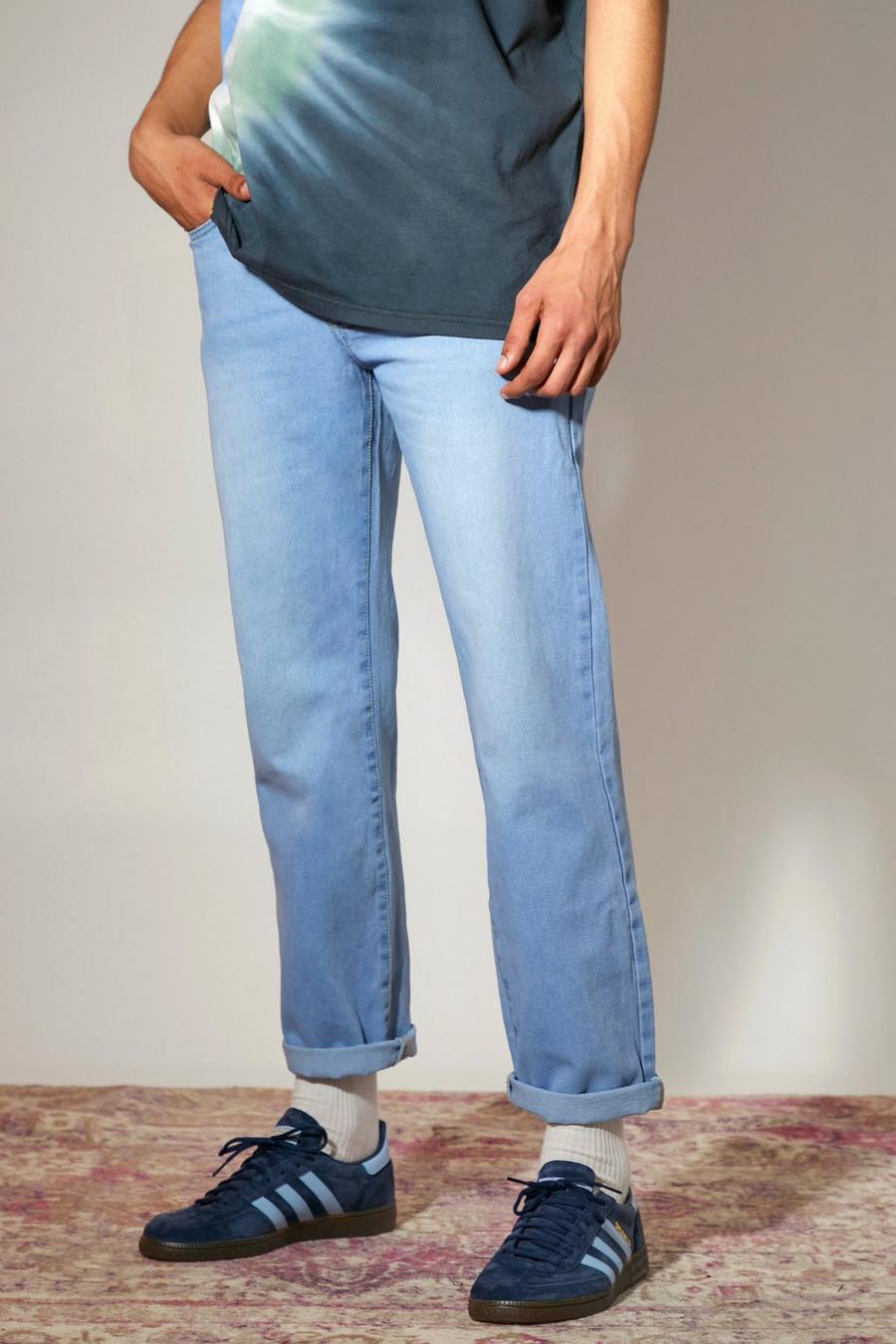 Mid blue bleu Relaxed Fit Rigid Jeans