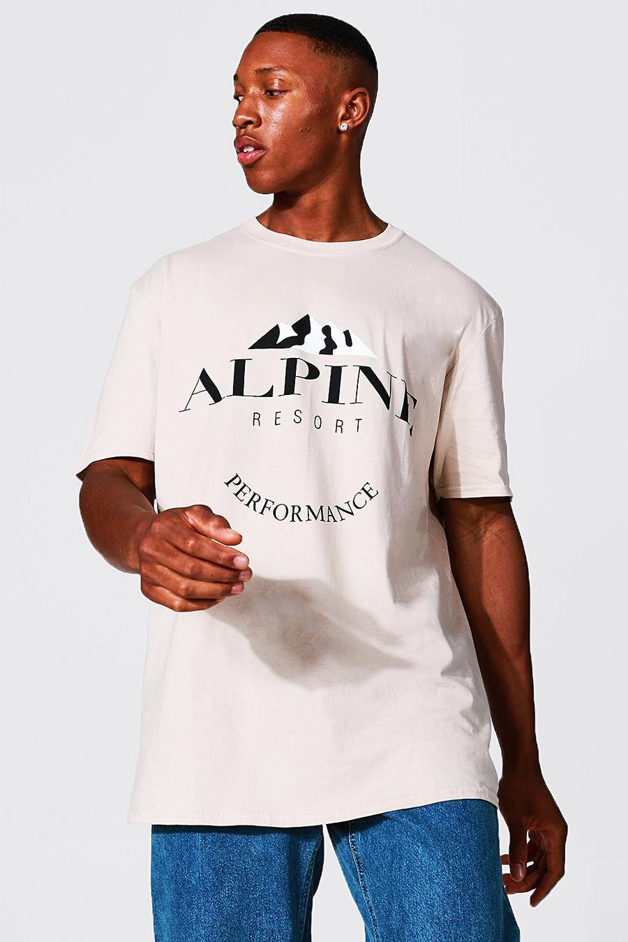 Sand Oversized Alpine Resort T-Shirt image number 1