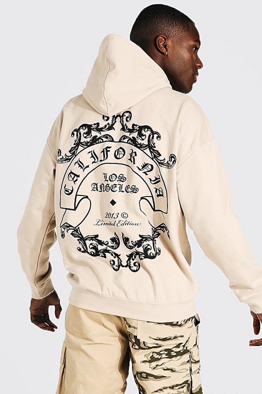 Sand California Crest Back Print Hoodie image number 1