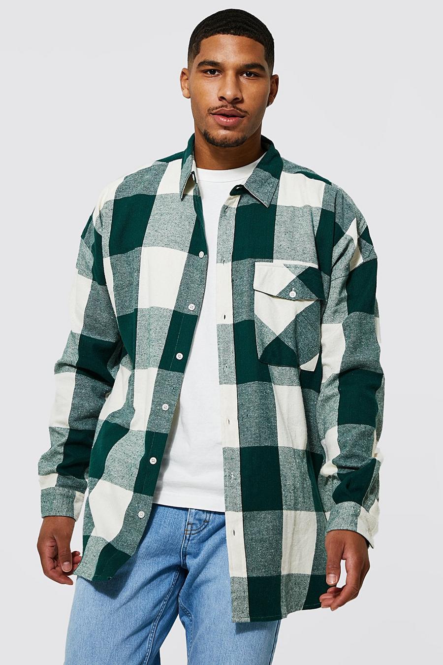 Forest Tall Oversized Buffalo Check Shirt image number 1