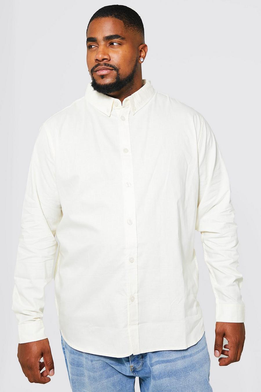 Ecru Plus Long Sleeve Oxford Shirt image number 1