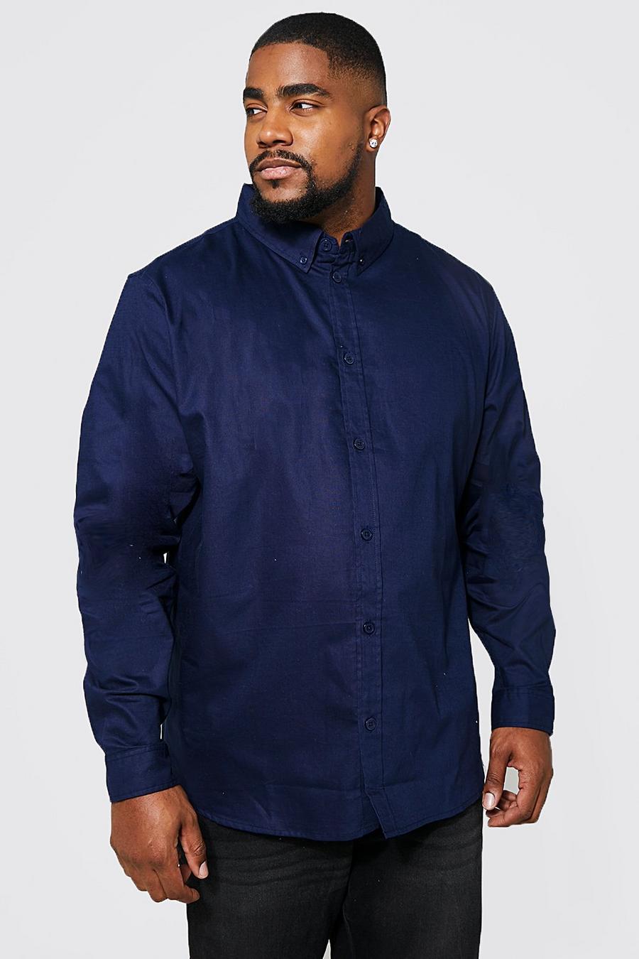 Dark navy Plus Long Sleeve Oxford Shirt image number 1