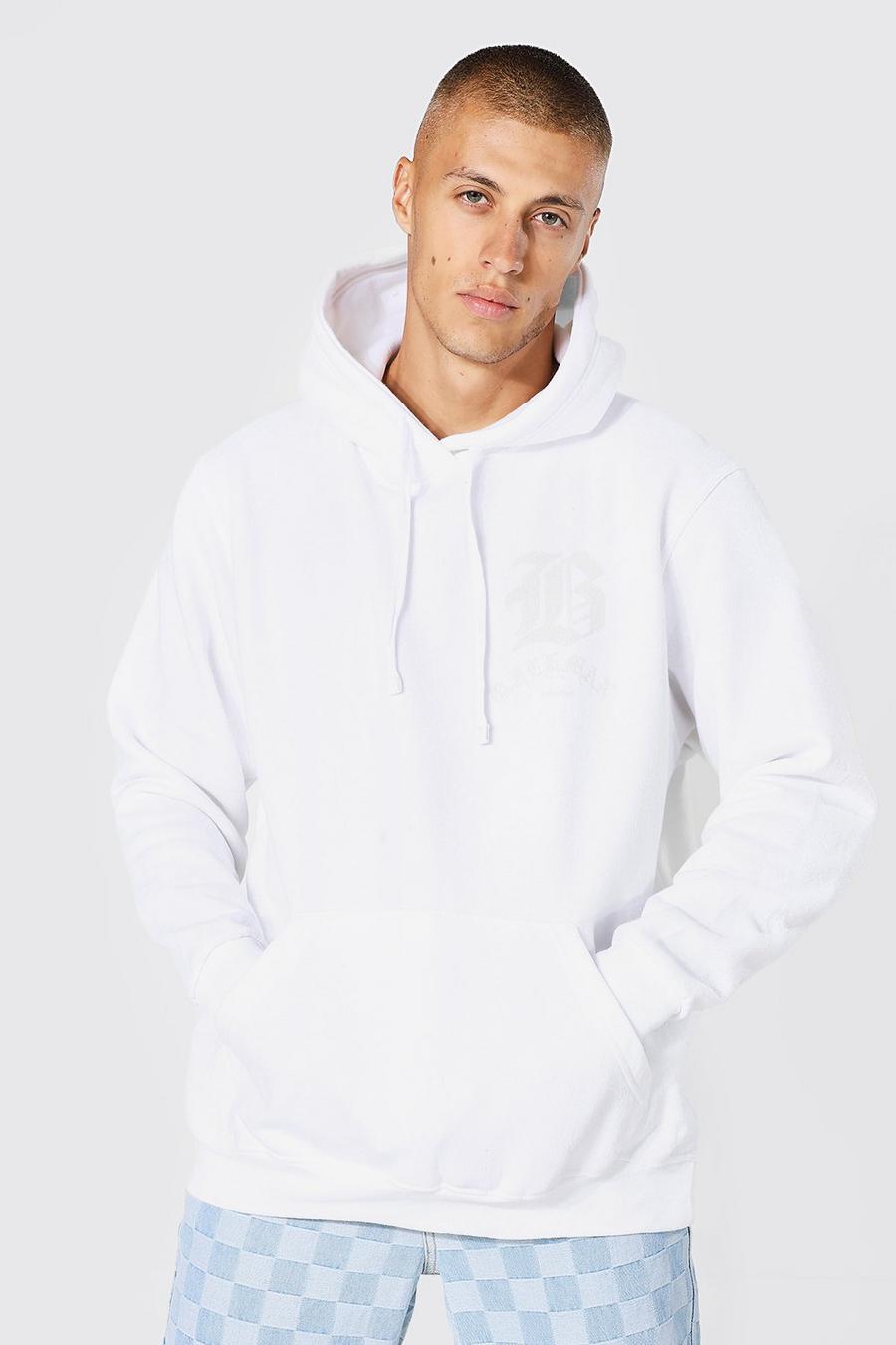 White Ofcl Hoodie med tryck bak image number 1