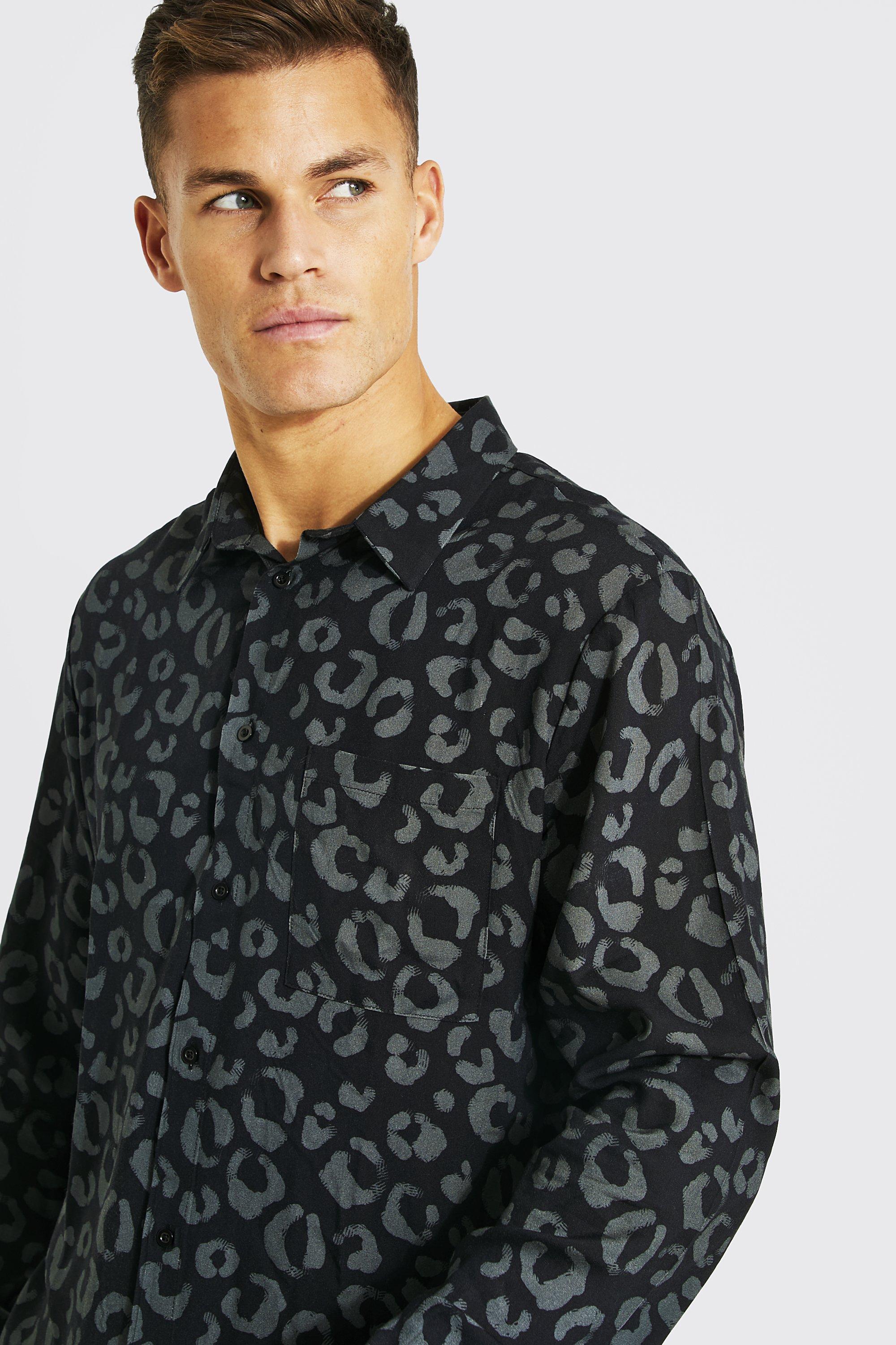 black leopard shirt mens