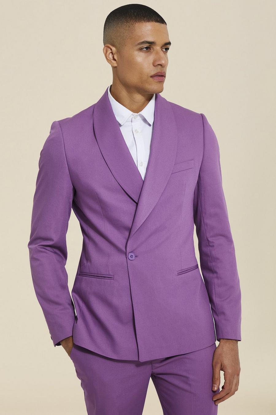 Mauve Skinny Half Lapel Suit Jacket image number 1