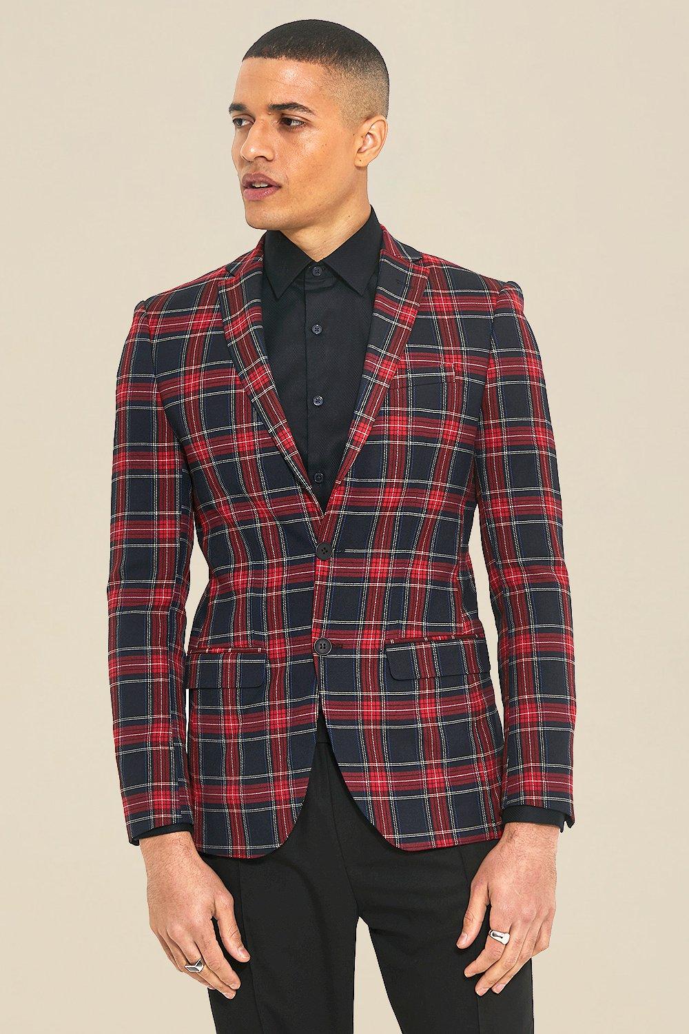 Red tartan best sale blazer mens