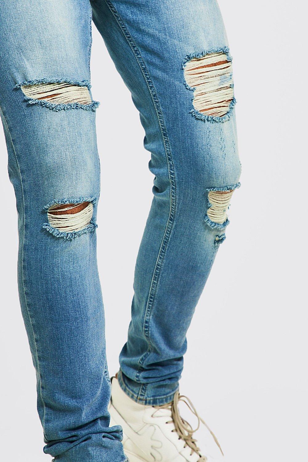 beige ripped jeans