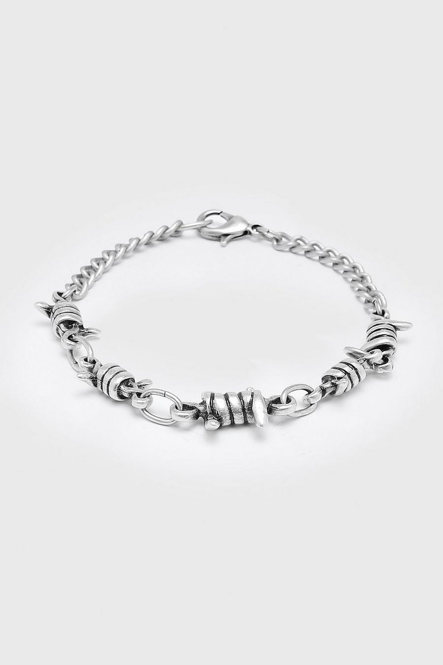 Silver Barbwire Chain Bracelet image number 1