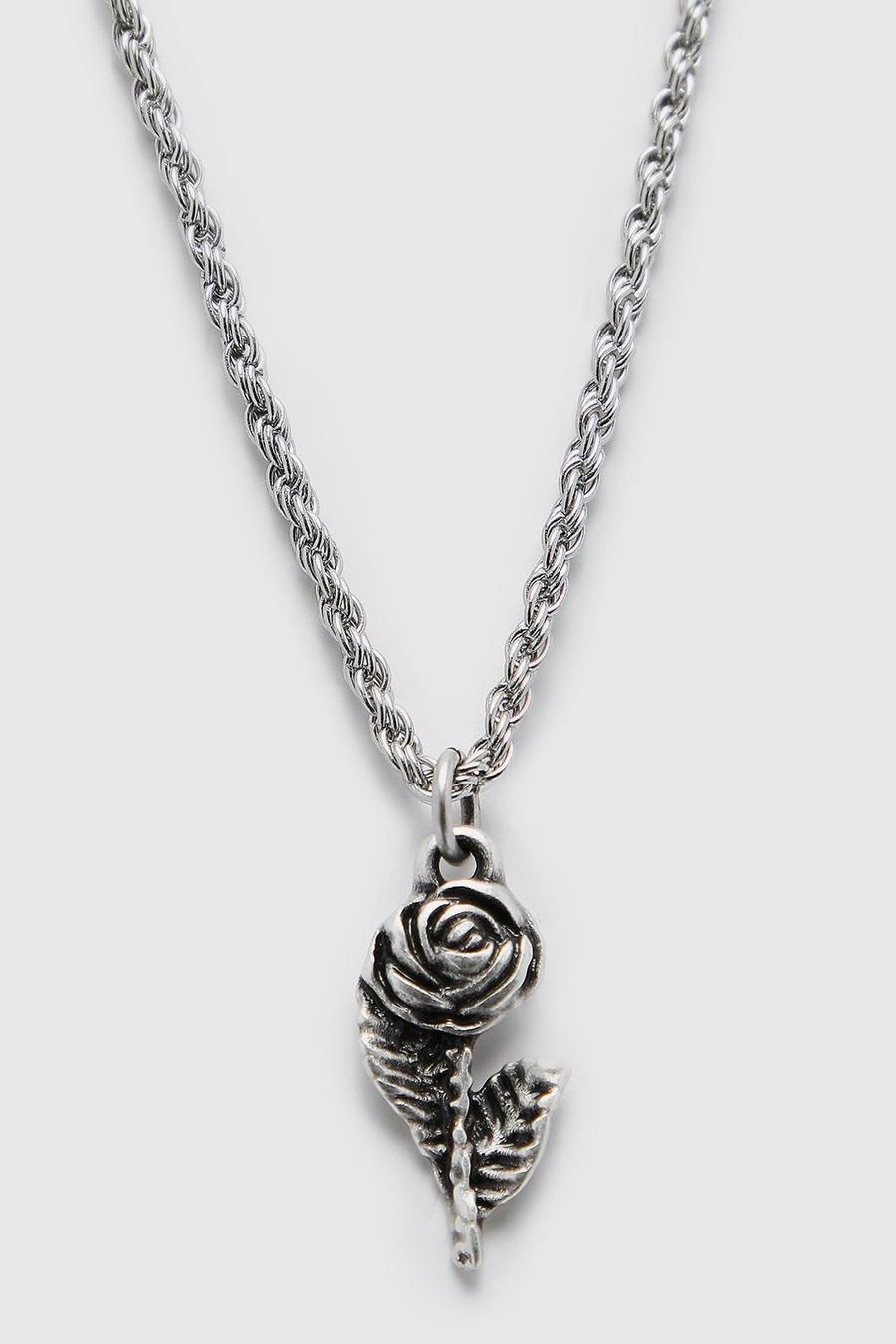 Silver Rose Necklace image number 1
