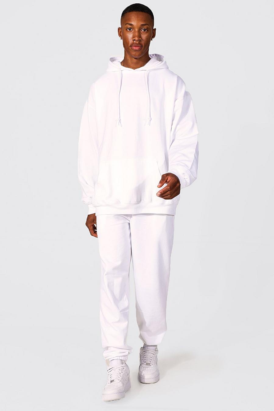 Oversize Trainingsanzug mit Kapuze, White image number 1