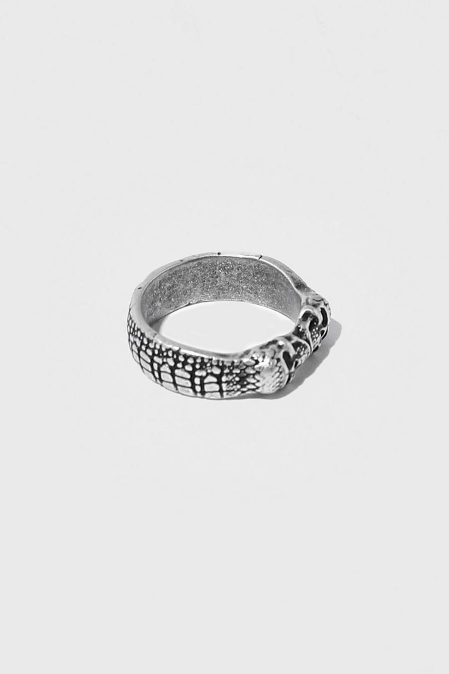 Silver Dubbele Schedel Ring image number 1