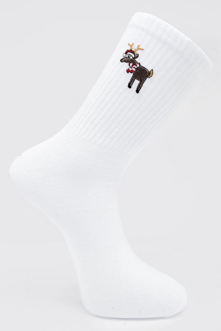 Socken mit Stickerei, White image number 1