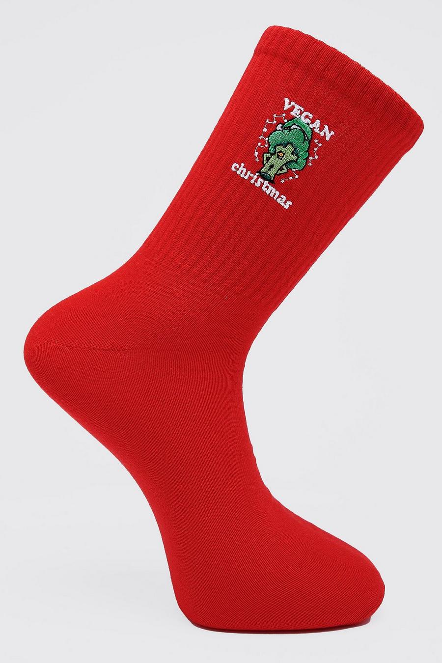 Red Vegan Tube Sock image number 1