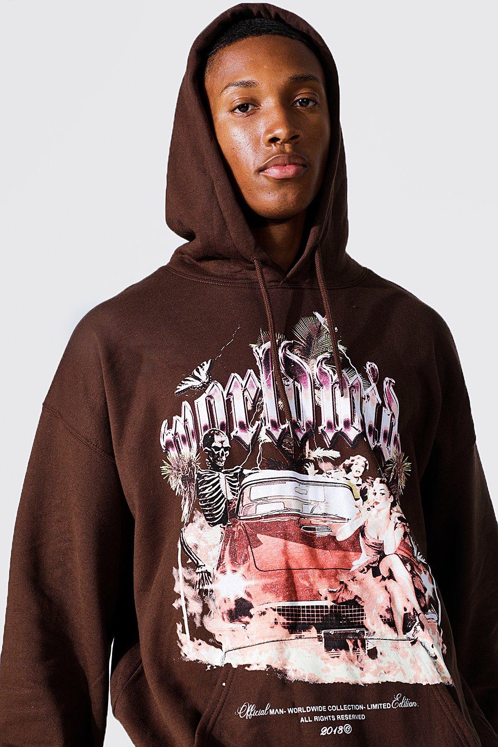 Oversized Washed Renaissance Graphic Hoodie