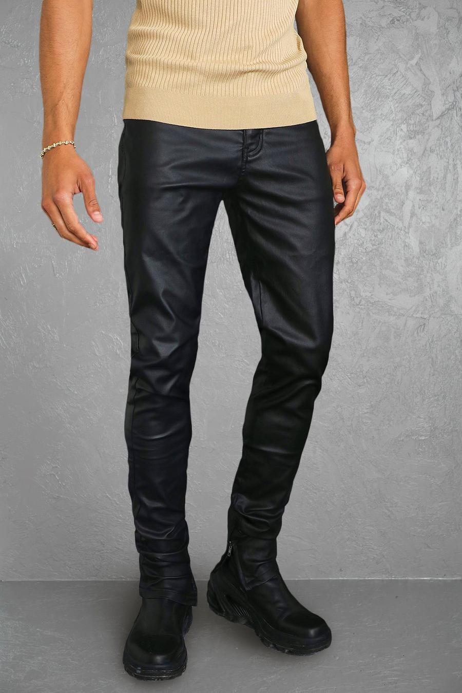 Men's Black Coated Jeans, Black Coated Jeans Mens