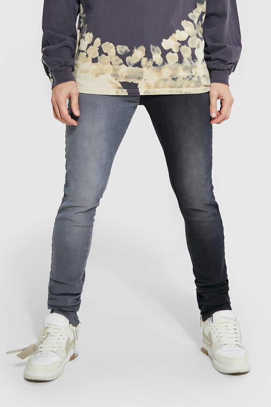 Charcoal Skinny Stretch Stacked Contrast Jean image number 1