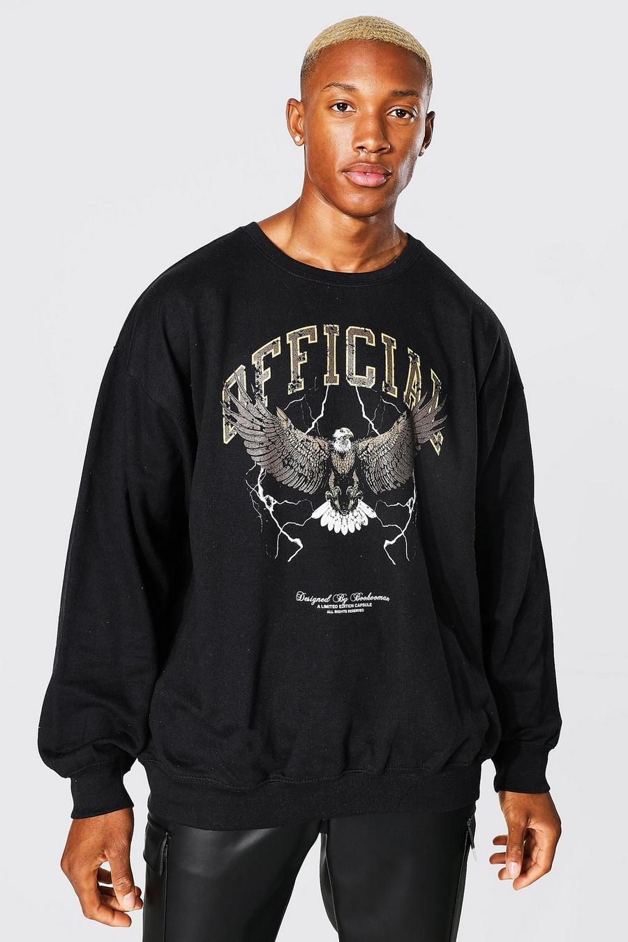 Black Official Oversize sweatshirt med örn image number 1