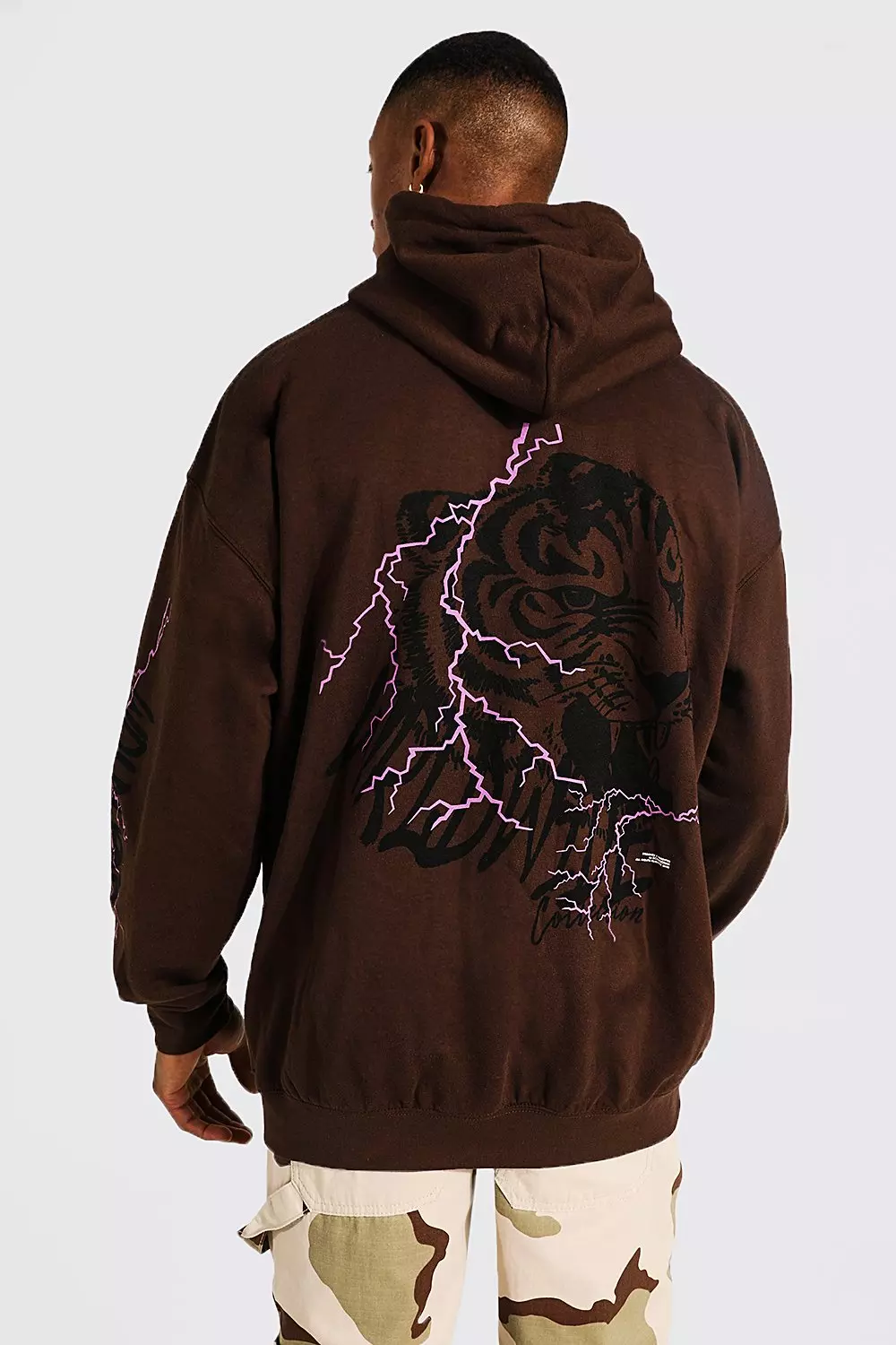 Brown graphic outlet hoodie