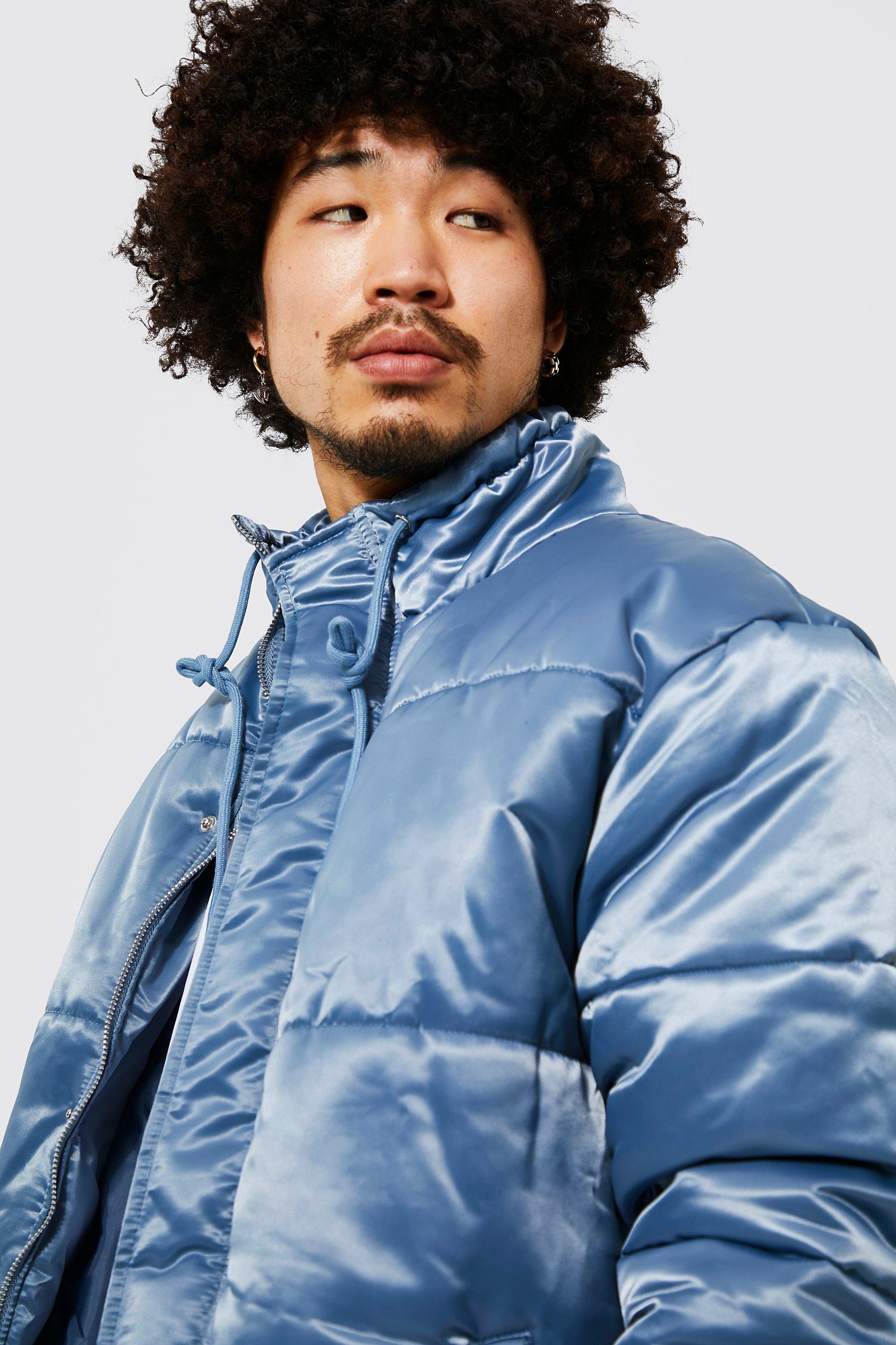 funnel neck puffer jacket men's