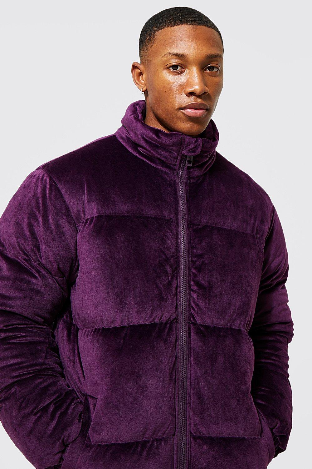 Velvet puffer hotsell jacket men