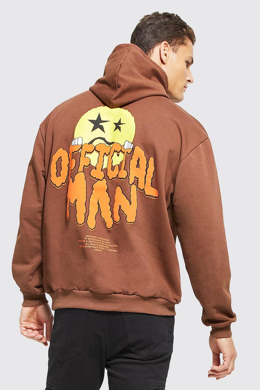 Chocolate Tall - Official Hoodie med graffititryck image number 1