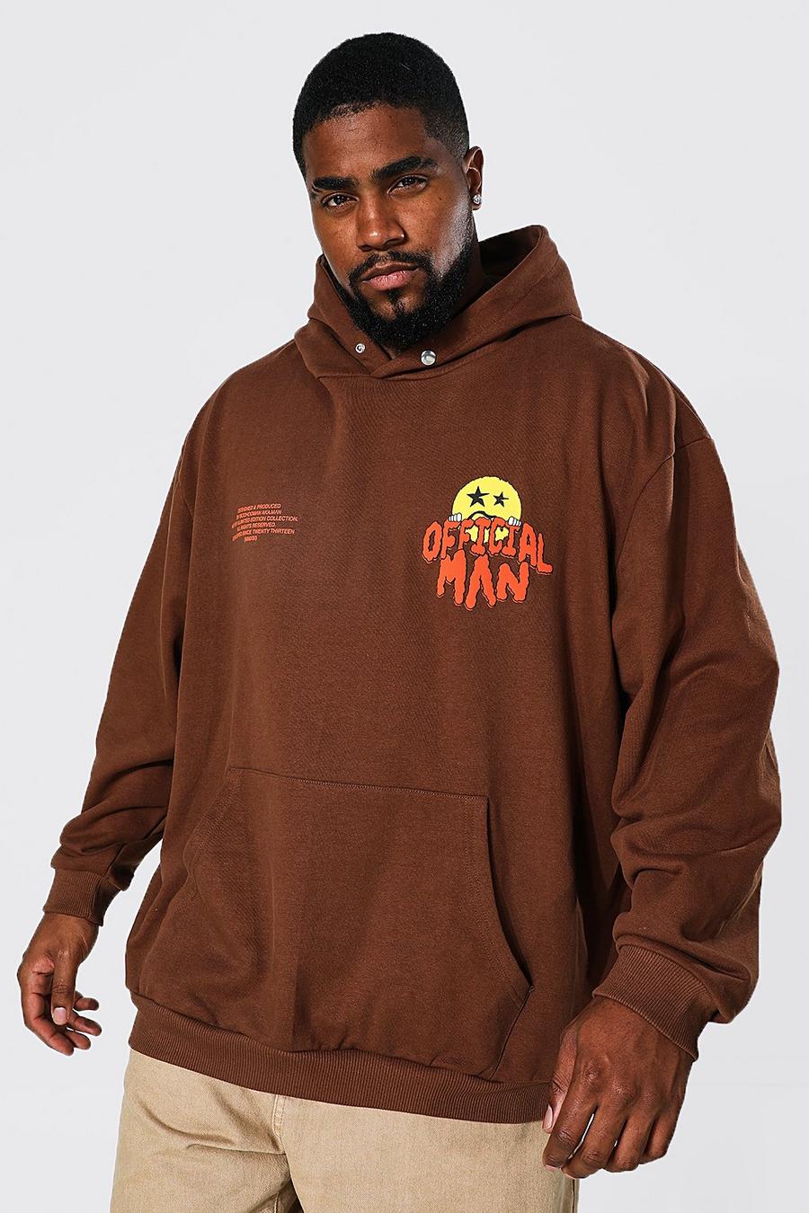 Chocolate Plus Official Face Loopback Hoodie image number 1