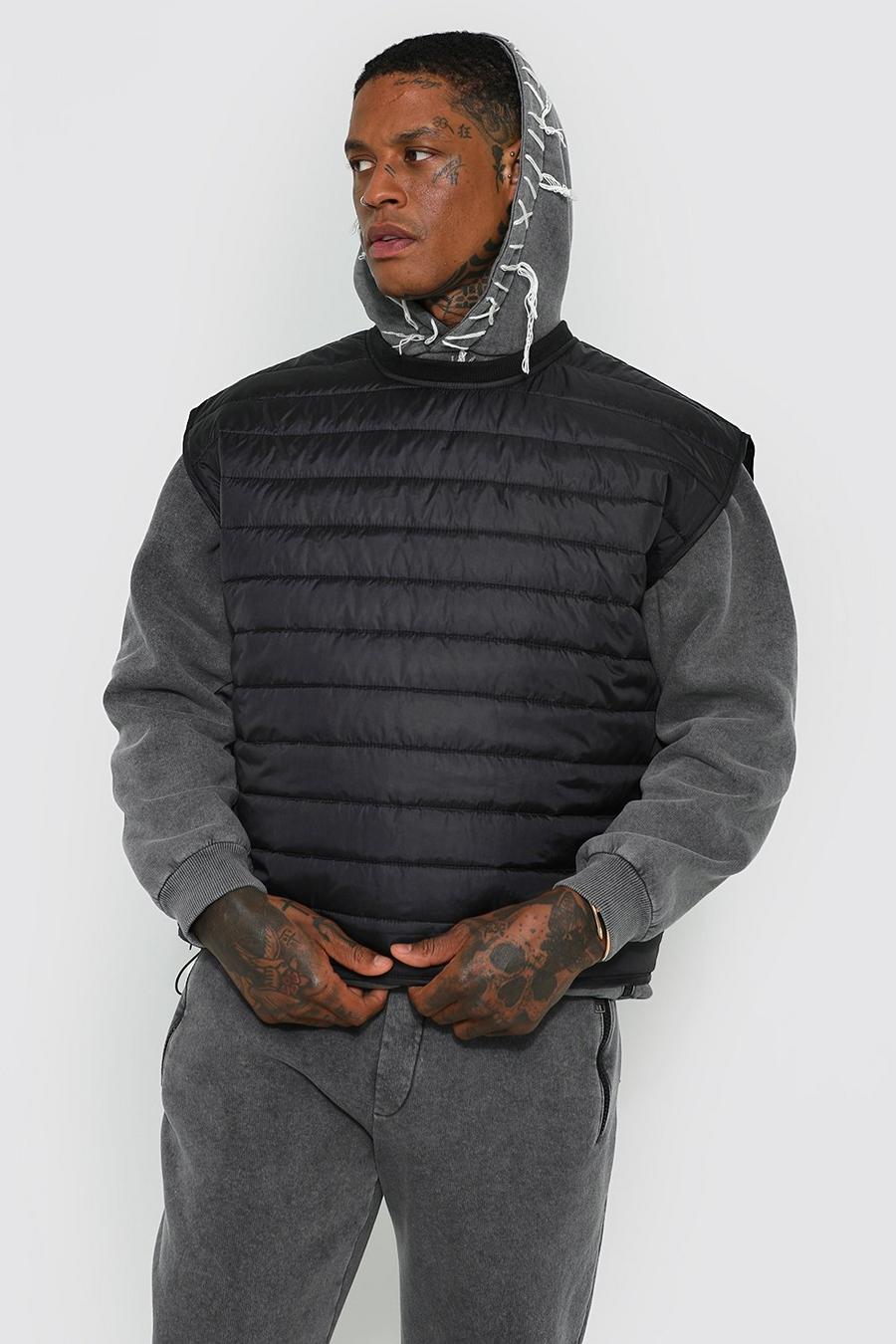 Black Quilted Overhead Gilet image number 1