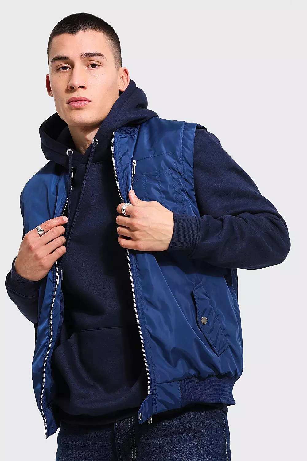 Bomber sleeveless outlet jacket