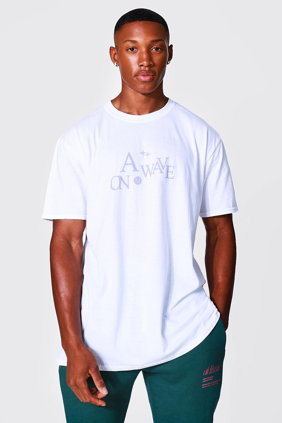 Oversize T-Shirt mit Print, White image number 1