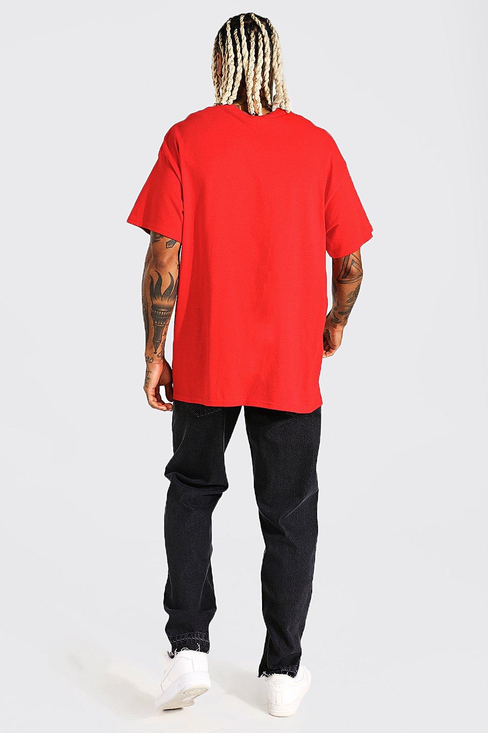 T shirt best sale oversize rouge