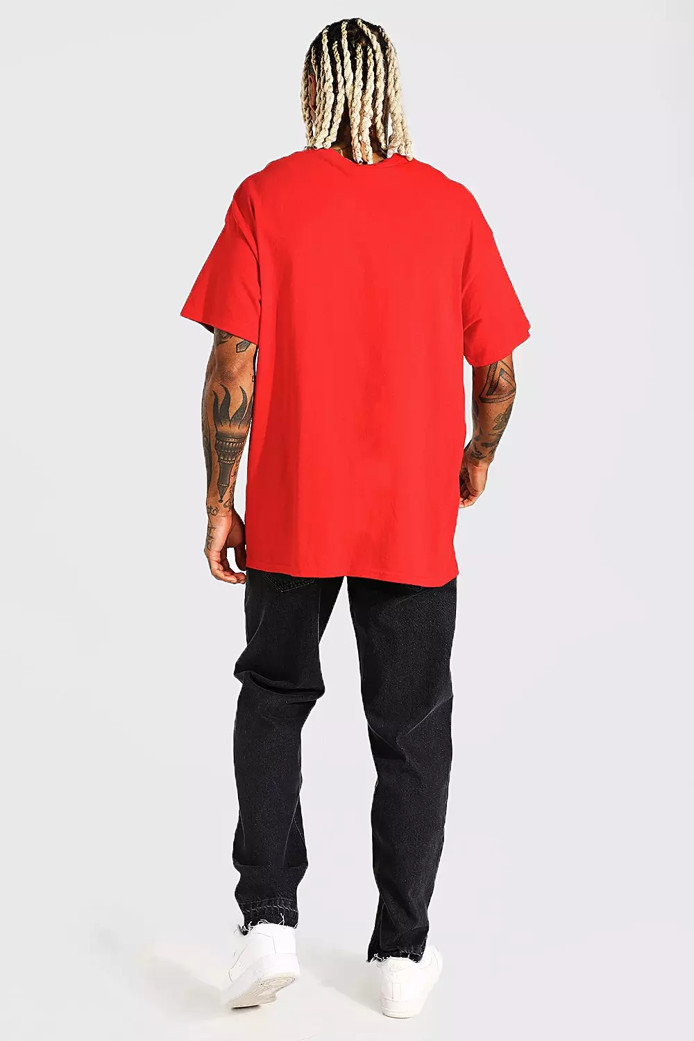 boohoo Mens Oversized New York Varsity T-Shirt Set - Red S