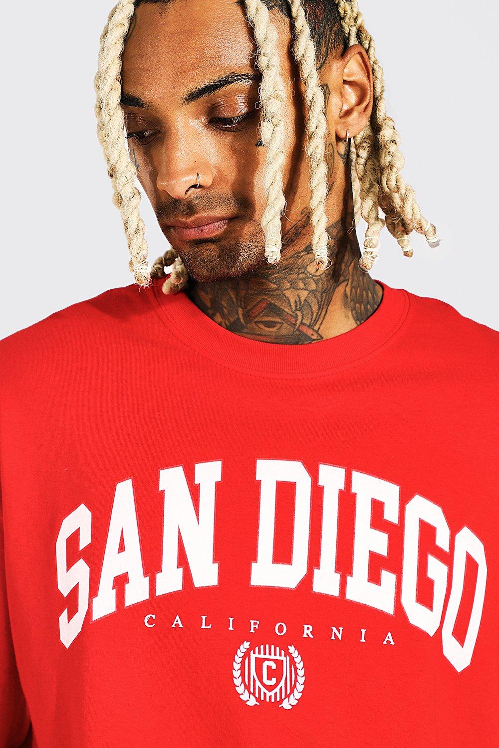 Oversized San Diego Varsity T shirt boohoo DK