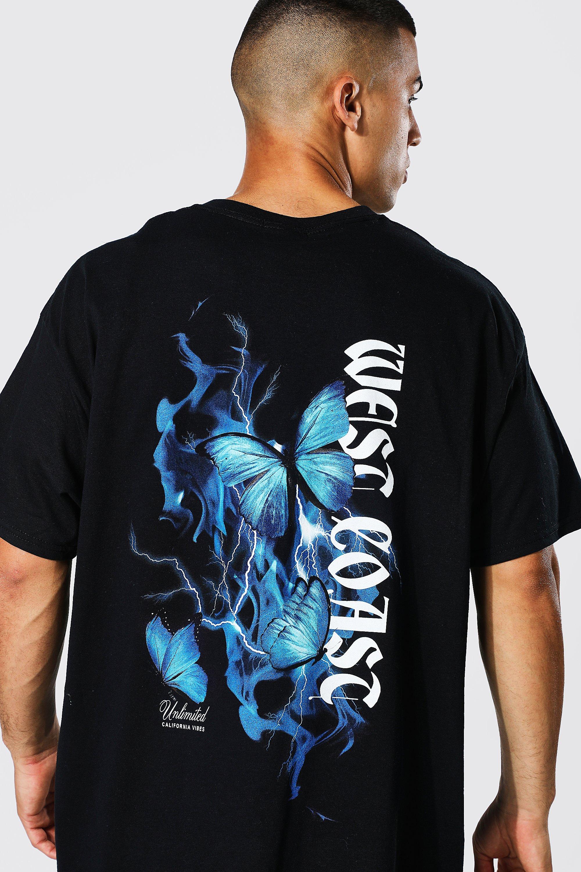 Blue and black graphic hot sale tee