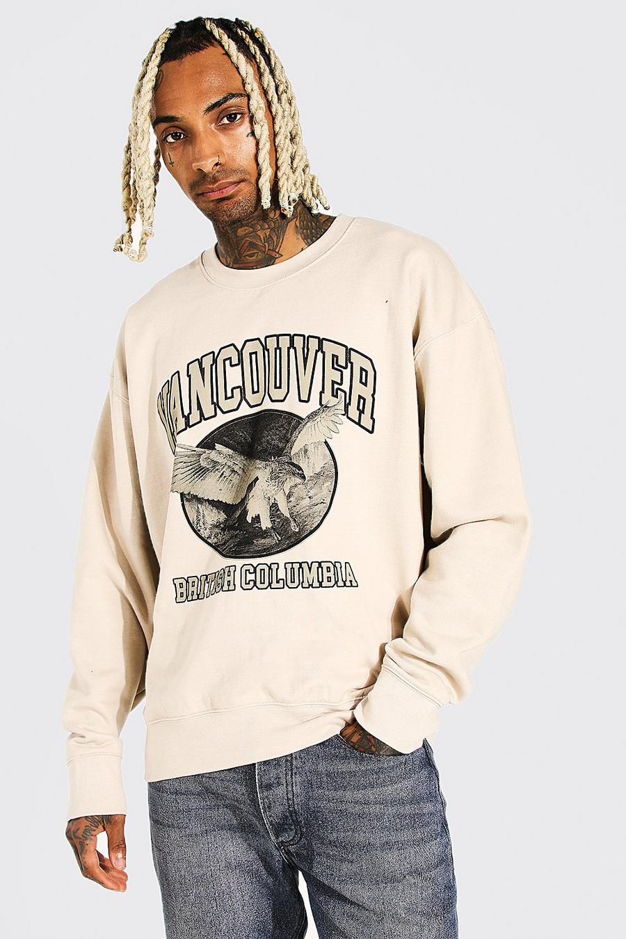 Oversize Sweatshirt mit Vancouver-Print, Sand image number 1
