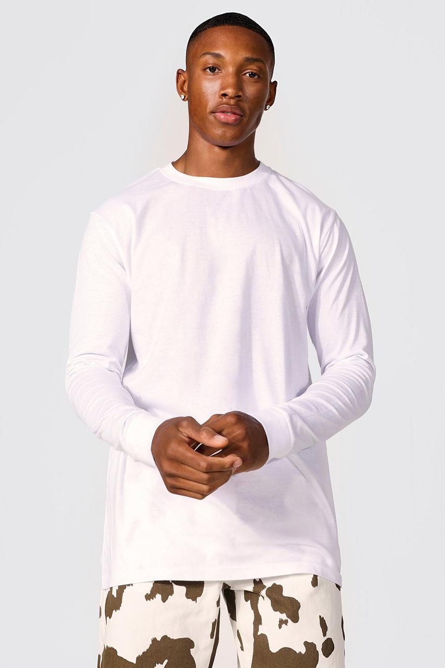 White Basic Långärmad t-shirt image number 1