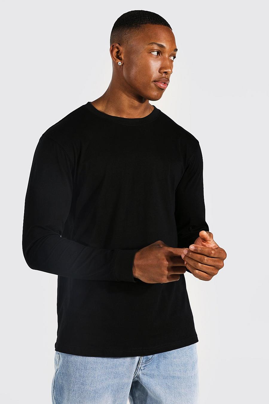 Black svart Basic Long Sleeve T-shirt image number 1