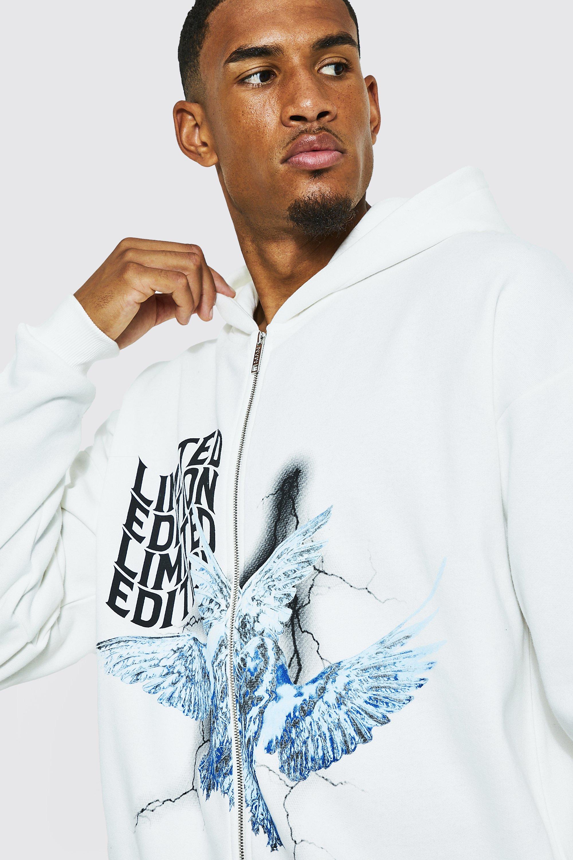 Tall Limited Dove Print Zip Through Hoodie