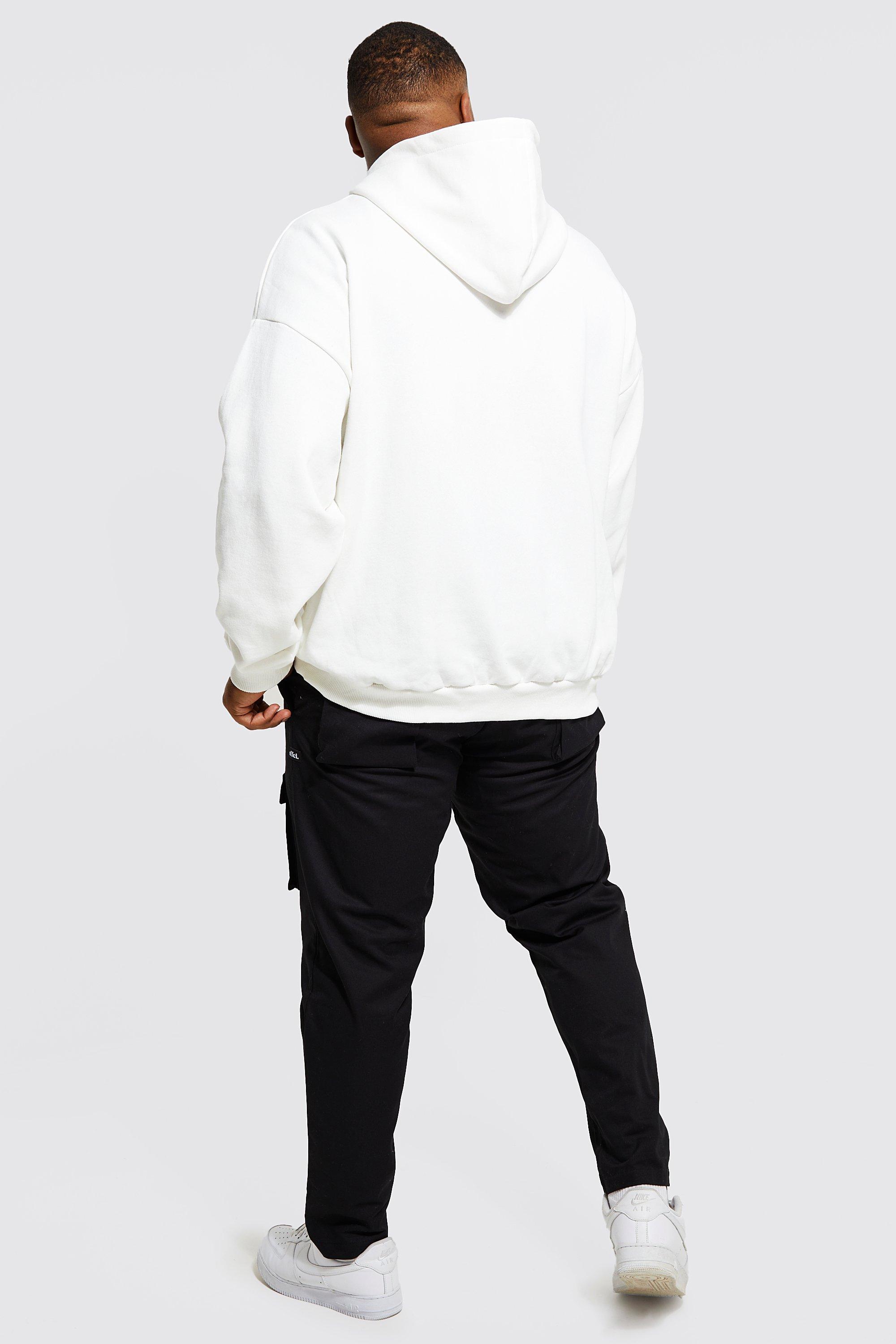White hoodie with black jeans clearance