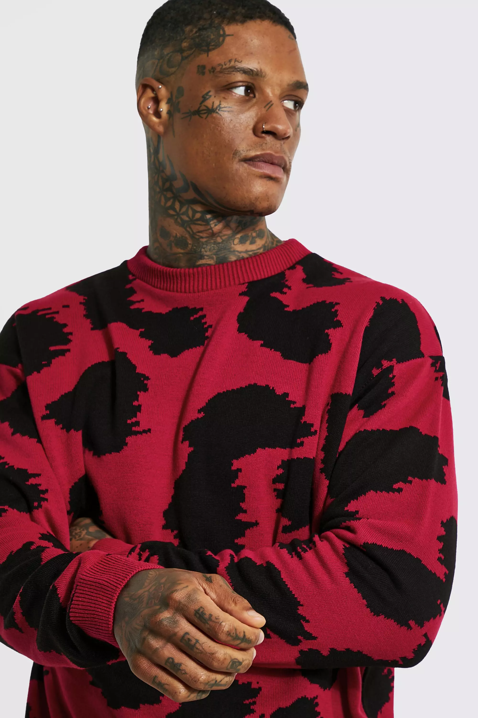 Red leopard print jumper sale