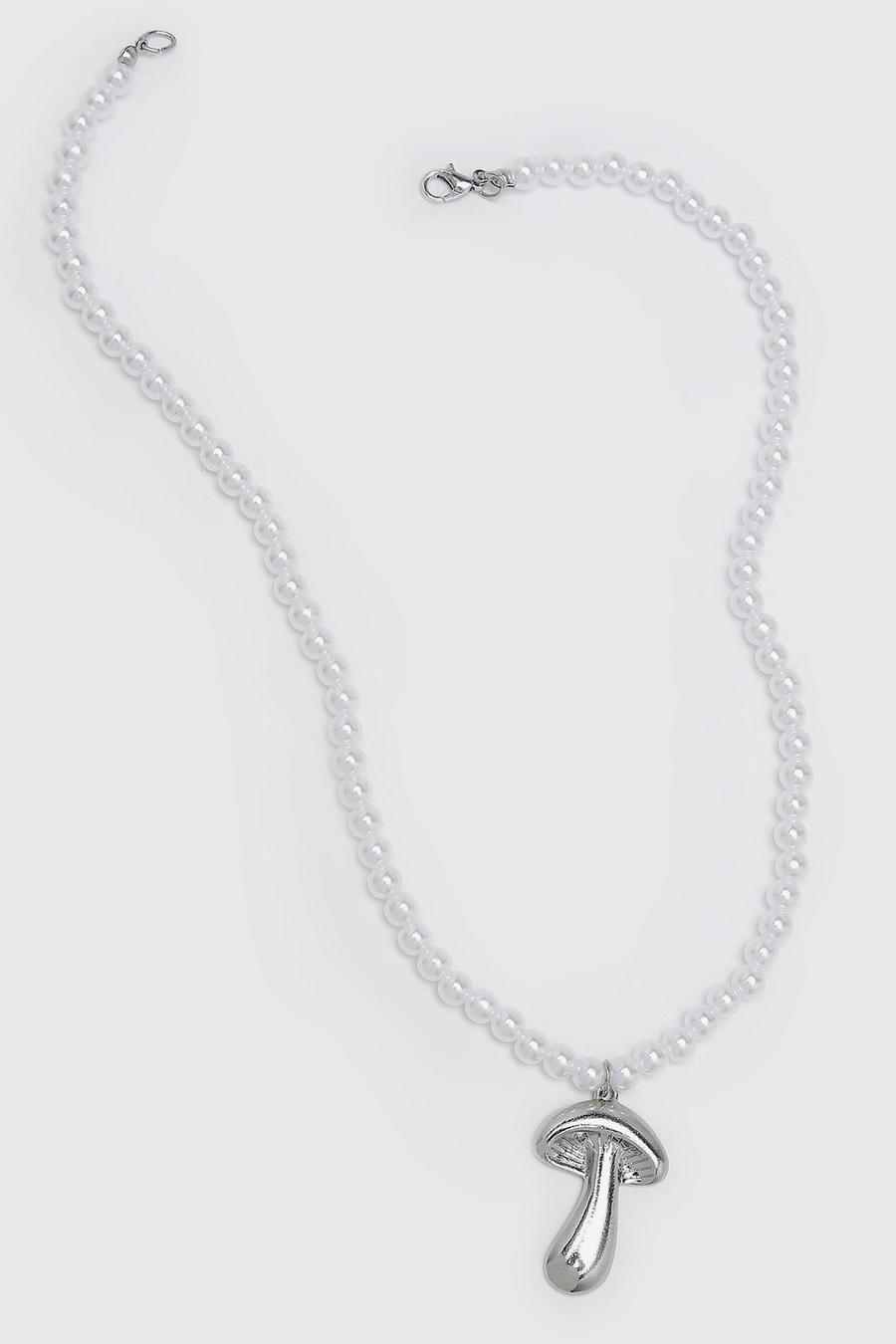 White Mushroom Pearl Necklace image number 1