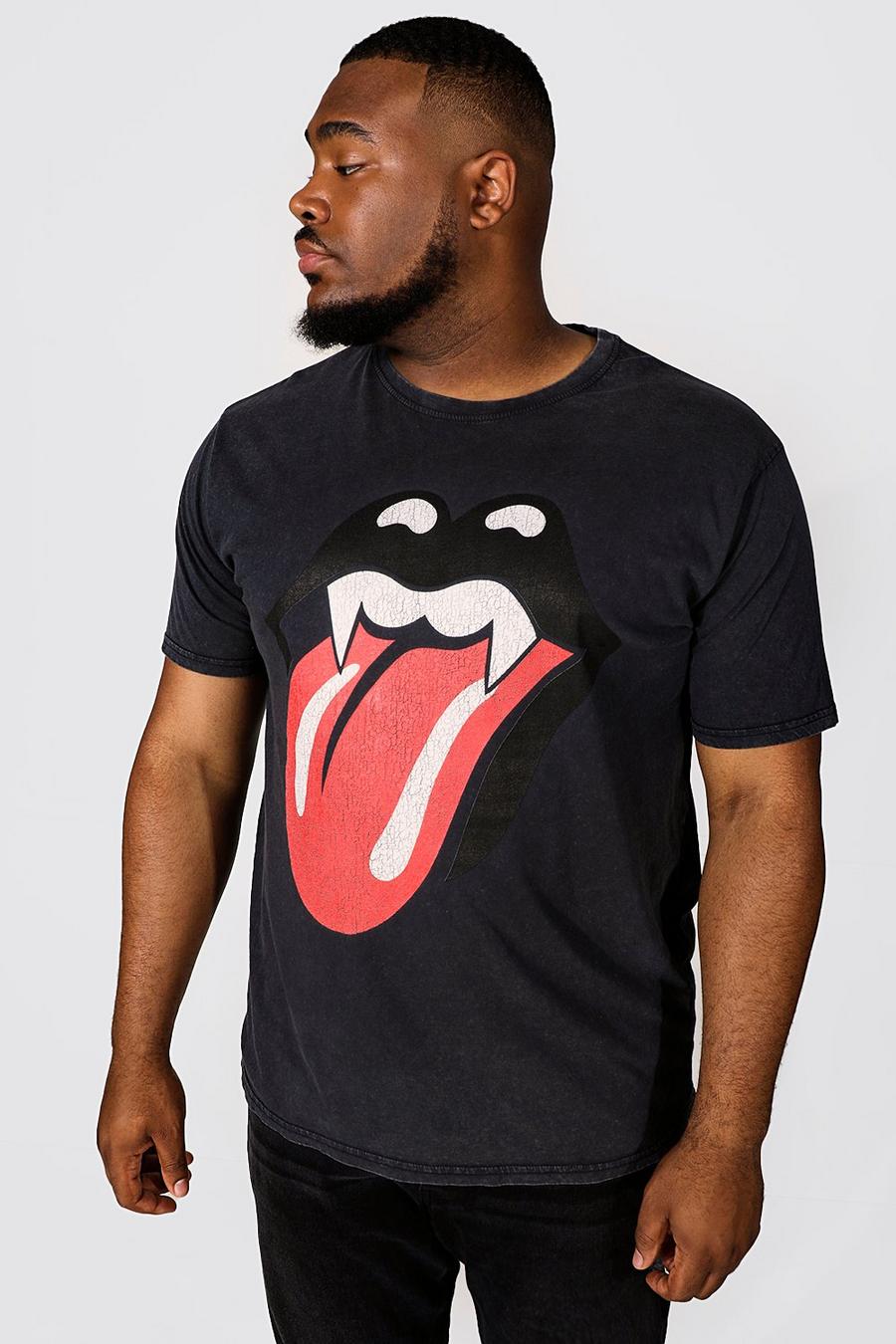 Plus T-Shirt mit lizenziertem Rolling Stones Print, Grey image number 1