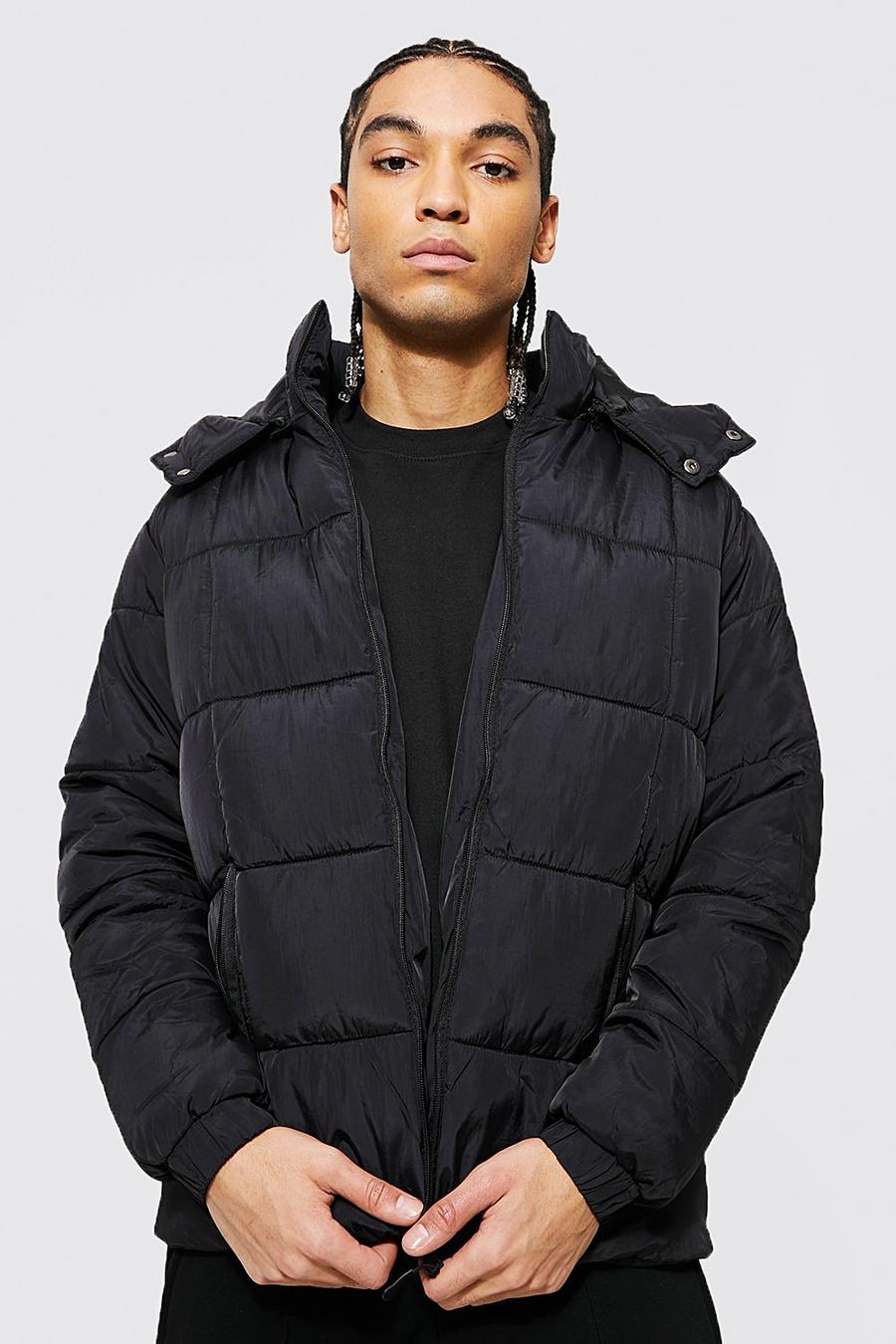 Black Square Quilted Panel Puffer image number 1