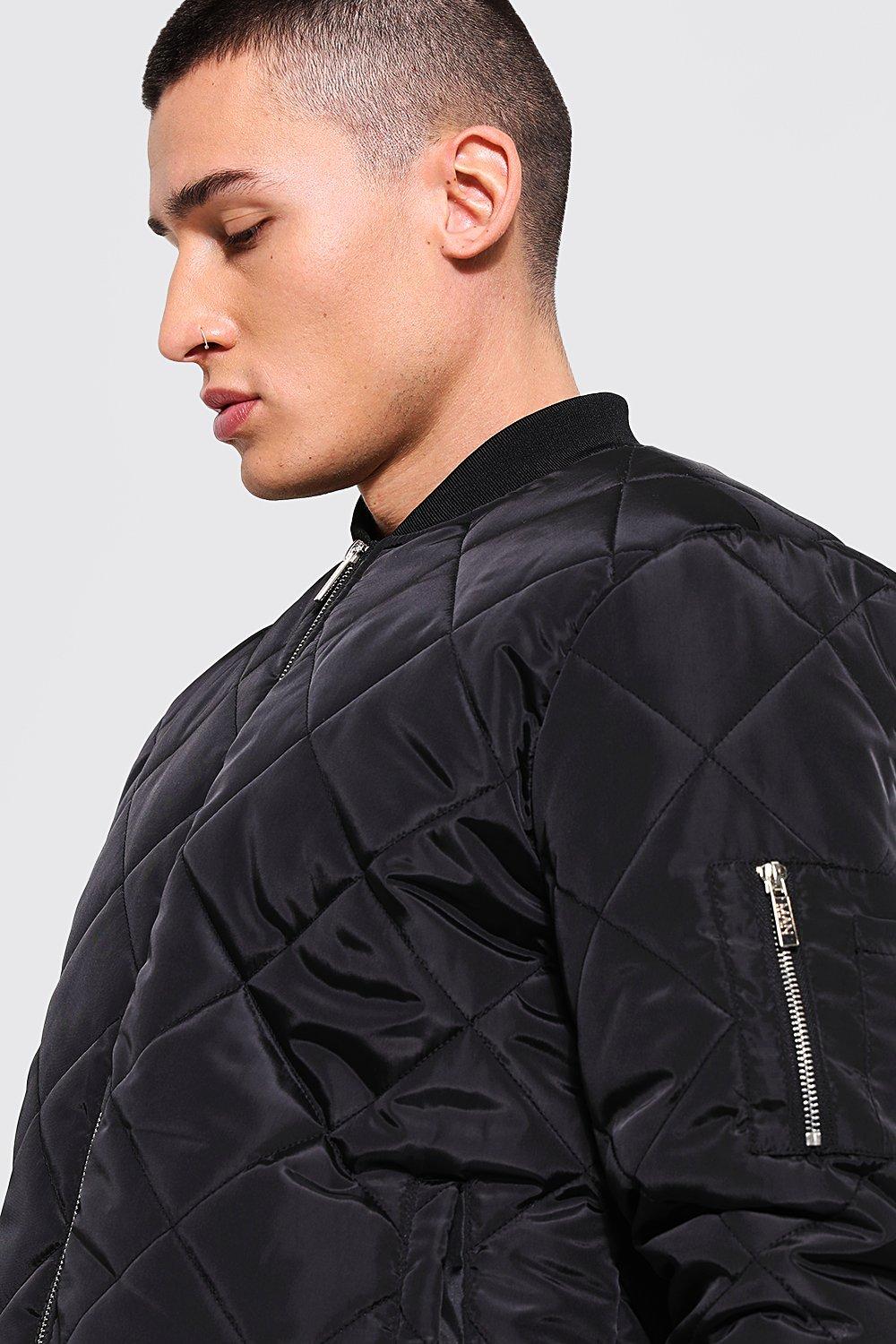 mens quilted bomber jacket