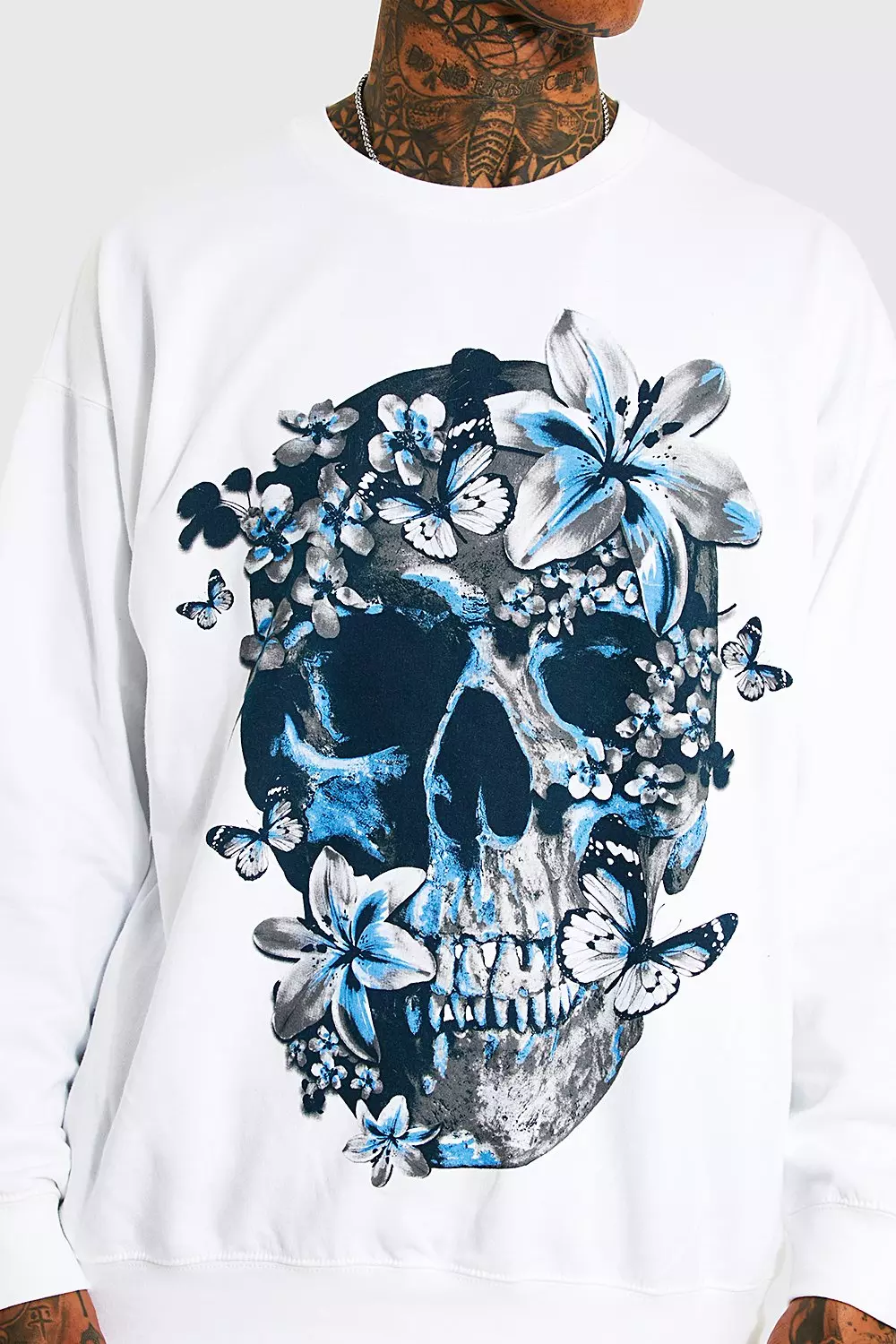 Skull deals print sweatshirt