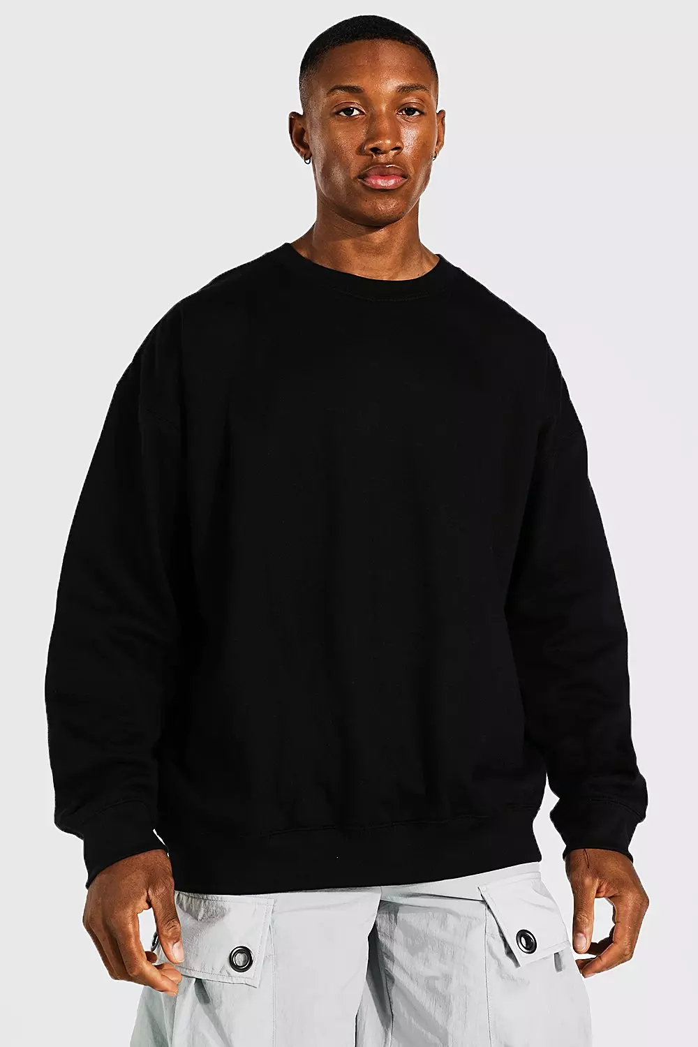 Selected Homme oversized sweat with art back print in black