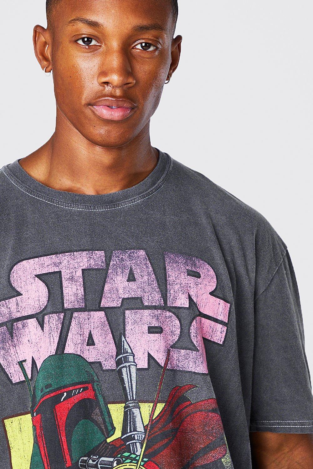 Oversized Gelicenseerd Acid Wash Gebleekt Star Wars T Shirt