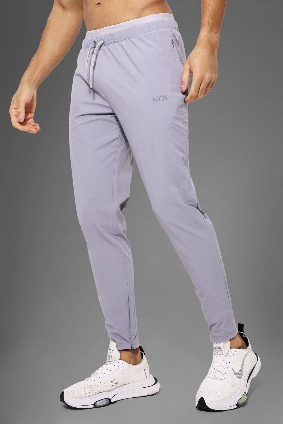 Pantaloni tuta Man Active Gym in nylon con dettagli in vita, Grey gris