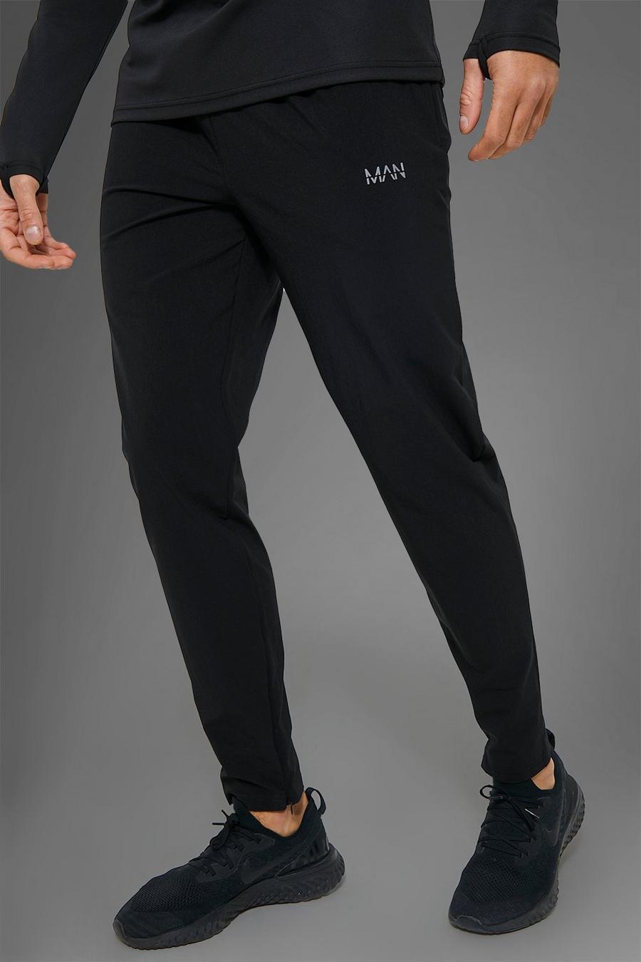 Black Man Active Gym Jogger With Waistband Detail image number 1