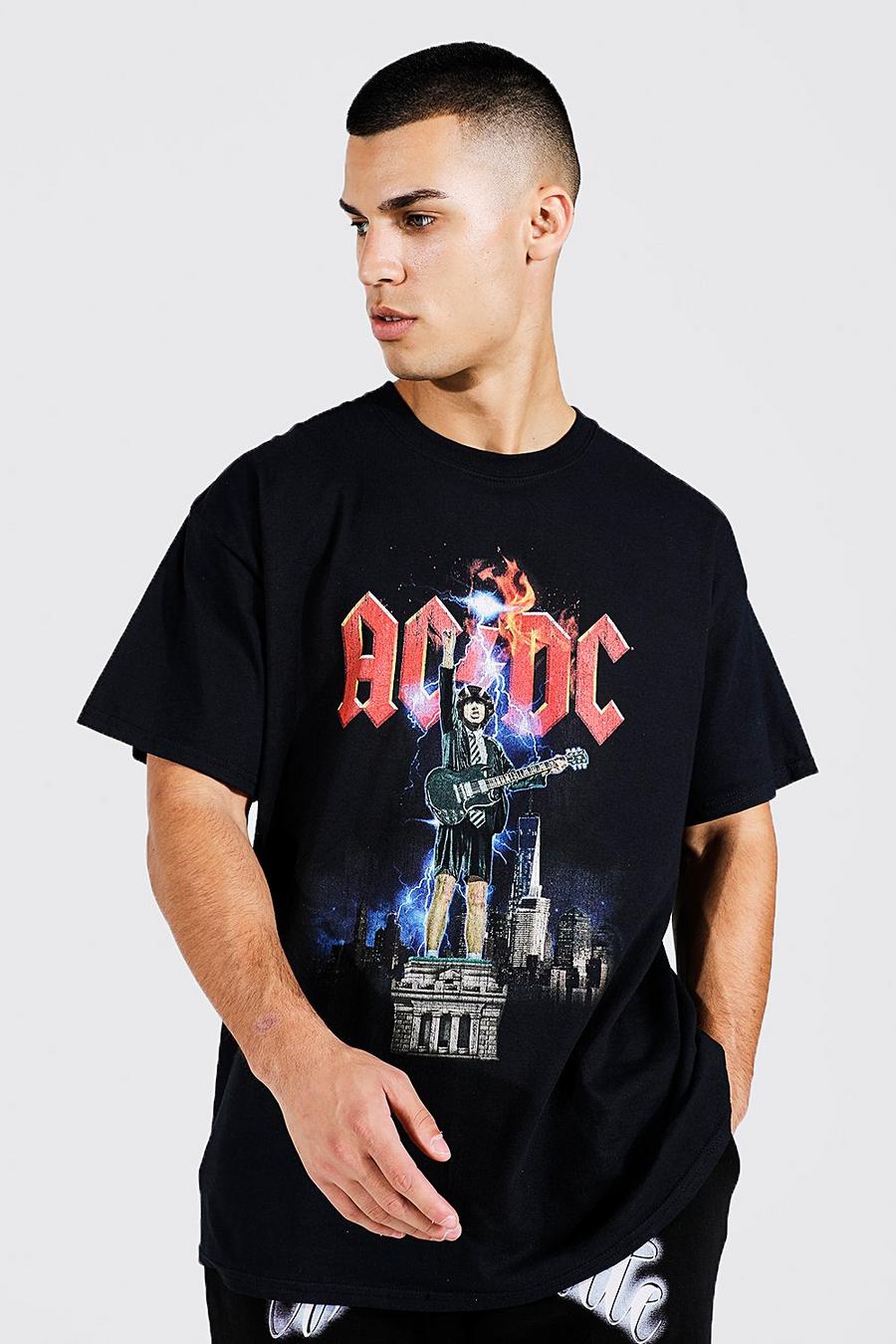 Black Oversized Acdc License T-shirt image number 1